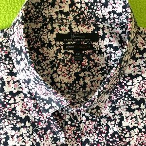 Floral long sleeve button down dress shirt